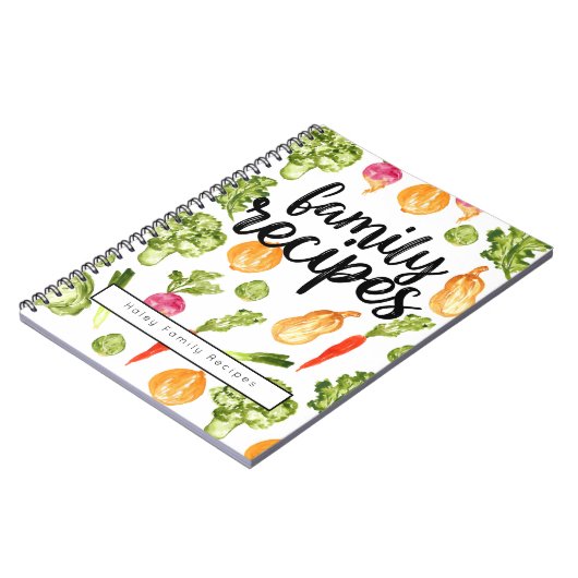 Carnet cute script family cookbook recipe Notebook (Côté gauche)