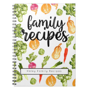 Carnet cute script family cookbook recipe Notebook