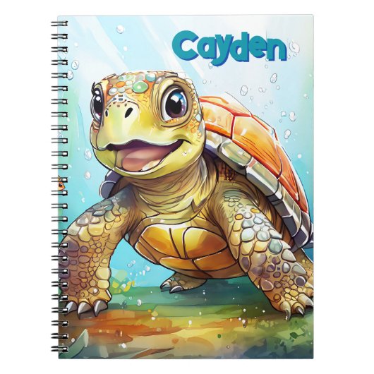 Carnet Cute Sea Turtle Personalized (Devant)