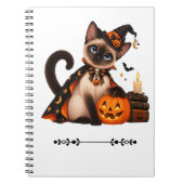 Carnet Cute Siamese Cat Witch Halloween (Devant)