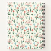 Carnet Cute Simple Botanique Rose Bleu Fleur Floral (Dos)