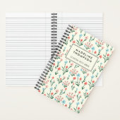 Carnet Cute Simple Botanique Rose Bleu Fleur Floral (À l'intérieur)