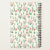 Carnet Cute Simple Botanique Rose Bleu Fleur Floral (Verso)