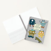 Carnet Cute Skateboard Monsters Histoire personnalisée (Intérieur)