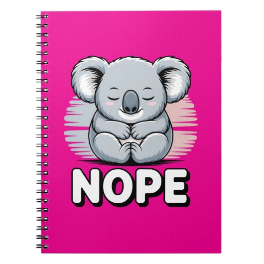 Carnet Cute Sleeping Koala “Nope” Funny Cartoon (Devant)