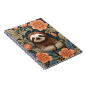 Carnet Cute Sloth Elegant Floral William Morris Inspired (Côté Droit)