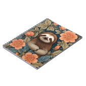 Carnet Cute Sloth Elegant Floral William Morris Inspired (Côté gauche)