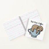 Carnet Cute Sloth Sleeping on Coffee Cup Coffee Quote (Intérieur)