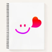 Carnet Cute Smiley Face with Heart – Minimalist Happy Vib (Devant)