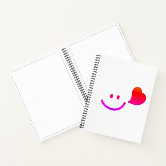 Carnet Cute Smiley Face with Heart – Minimalist Happy Vib (Intérieur)