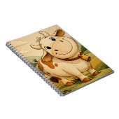 Carnet Cute Smiling Cow Rustic Farm Illustration (Côté Droit)