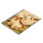 Carnet Cute Smiling Cow Rustic Farm Illustration (Côté gauche)