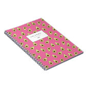 Carnet Cute Smiling Kawaii Avocado Motif (Côté Droit)
