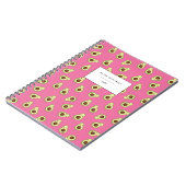 Carnet Cute Smiling Kawaii Avocado Motif (Côté gauche)