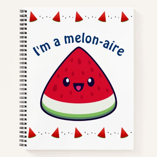 Carnet Cute Smiling Kawaii Watermelon (Devant)