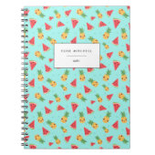 Carnet Cute Smiling Kawaii Watermelon & Motif d'ananas (Devant)
