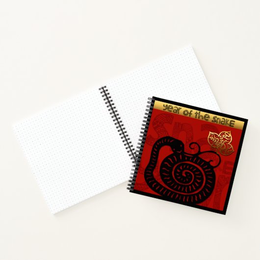 Carnet Cute Snake chinois Année Zodiac Anniversaire SqNB (Intérieur)