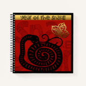 Carnet Cute Snake chinois Année Zodiac Anniversaire SqNB (Devant)