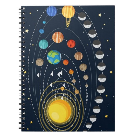 Carnet Cute Solar System Space Design – Educational (Devant)