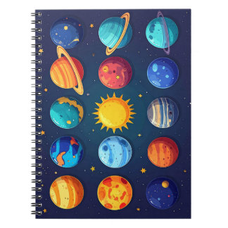 Carnet Cute Solar System Space Design – Educational