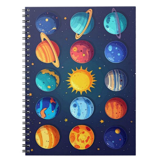 Carnet Cute Solar System Space Design – Educational (Devant)