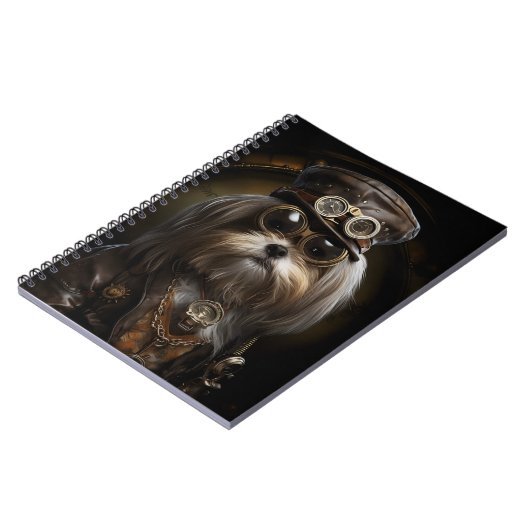 Carnet Cute Steampunk Shih Tzu Chien Peinture D4R Nouveau (Côté gauche)
