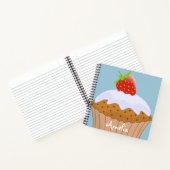 Carnet Cute Strawberry Bun Personalised Blue (Intérieur)