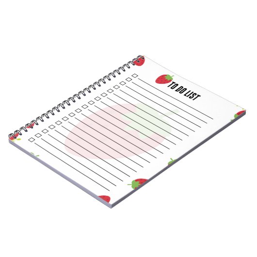 Carnet Cute Strawberry To-Do List Notepad (Côté gauche)