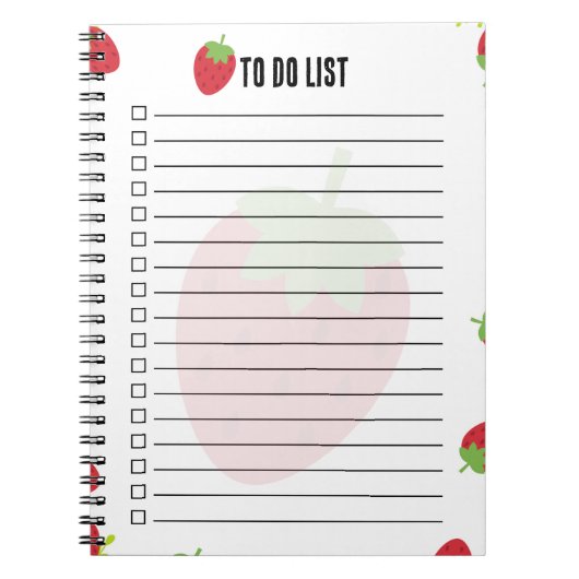 Carnet Cute Strawberry To-Do List Notepad (Devant)