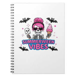 Carnet Cute Summerween Vibes Skeleton IceCream Summer Vac