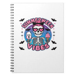 Carnet Cute Summerween Vibes Skeleton IceCream Summer Vac