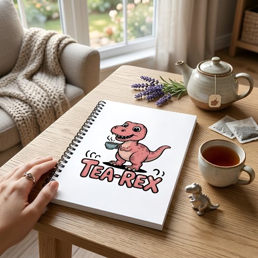 Carnet Cute Tea-Rex Pink Dinosaur – Sip Happens!