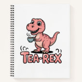 Carnet Cute Tea-Rex Pink Dinosaur – Sip Happens! (Devant)