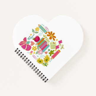 Carnet Cute Teacher Doodle Art – Books, Flowers & School