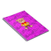 Carnet Cute Teddy Bear on Pink Geometric  (Côté Droit)