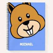 Carnet Cute tête d'écureuil | Monogramme simple de nom de (Devant)