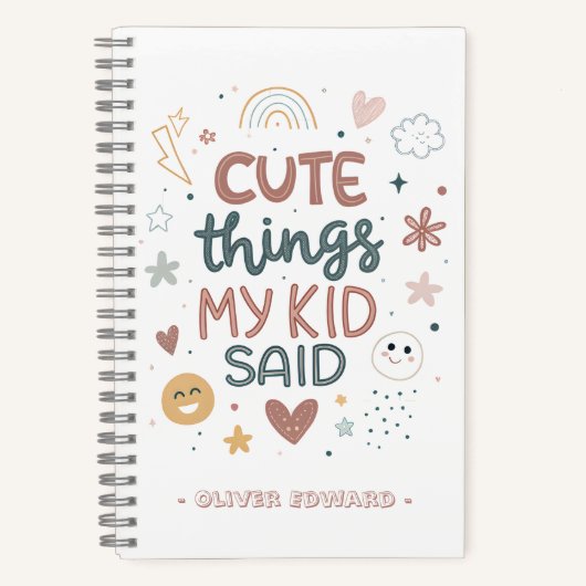 Carnet Cute Things My Kid Said Playful Typography (Recto)