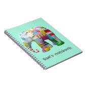 Carnet Cute toy retro elephant whimsical colourful (Côté Droit)