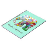 Carnet Cute toy retro elephant whimsical colourful (Côté gauche)