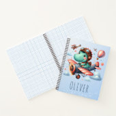 Carnet Cute Trex Dinosaur vole un avion de charme (Intérieur)