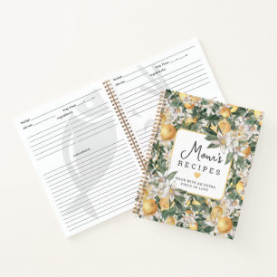 Carnet Cute Tropical Citron Citrus Aquarelle Recette