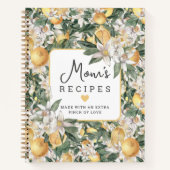 Carnet Cute Tropical Citron Citrus Aquarelle Recette (Devant)