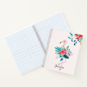 Carnet Cute Tropical Floral Flamant rose Personnalisé (Intérieur)