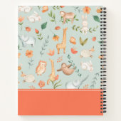 Carnet Cute Turquoise bébé animal Pastel Motif (Dos)