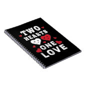 Carnet Cute Two Hearts One Love Anniversaire Saint-Valent (Côté Droit)