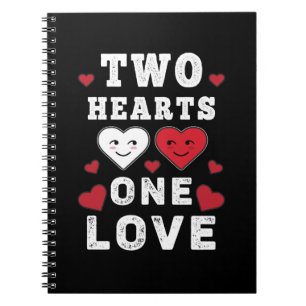 Carnet Cute Two Hearts One Love Anniversaire Saint-Valent