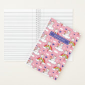 Carnet Cute Unicorn Chat Rainbow Coeur Motif Personnalisé (À l'intérieur)