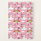 Carnet Cute Unicorn Chat Rainbow Coeur Motif Personnalisé (Verso)