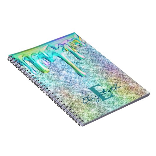 Carnet Cute Unicorn Iridescente parties scintillant goutt (Côté Droit)