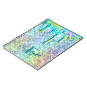 Carnet Cute Unicorn Iridescente parties scintillant goutt (Côté gauche)